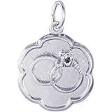 Wedding Rings on Disc Charm