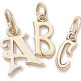 14K Gold ABC Initials Charms