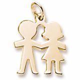 Boy and Girl Silhouette Charm