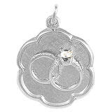 Wedding Rings on Disc Charm